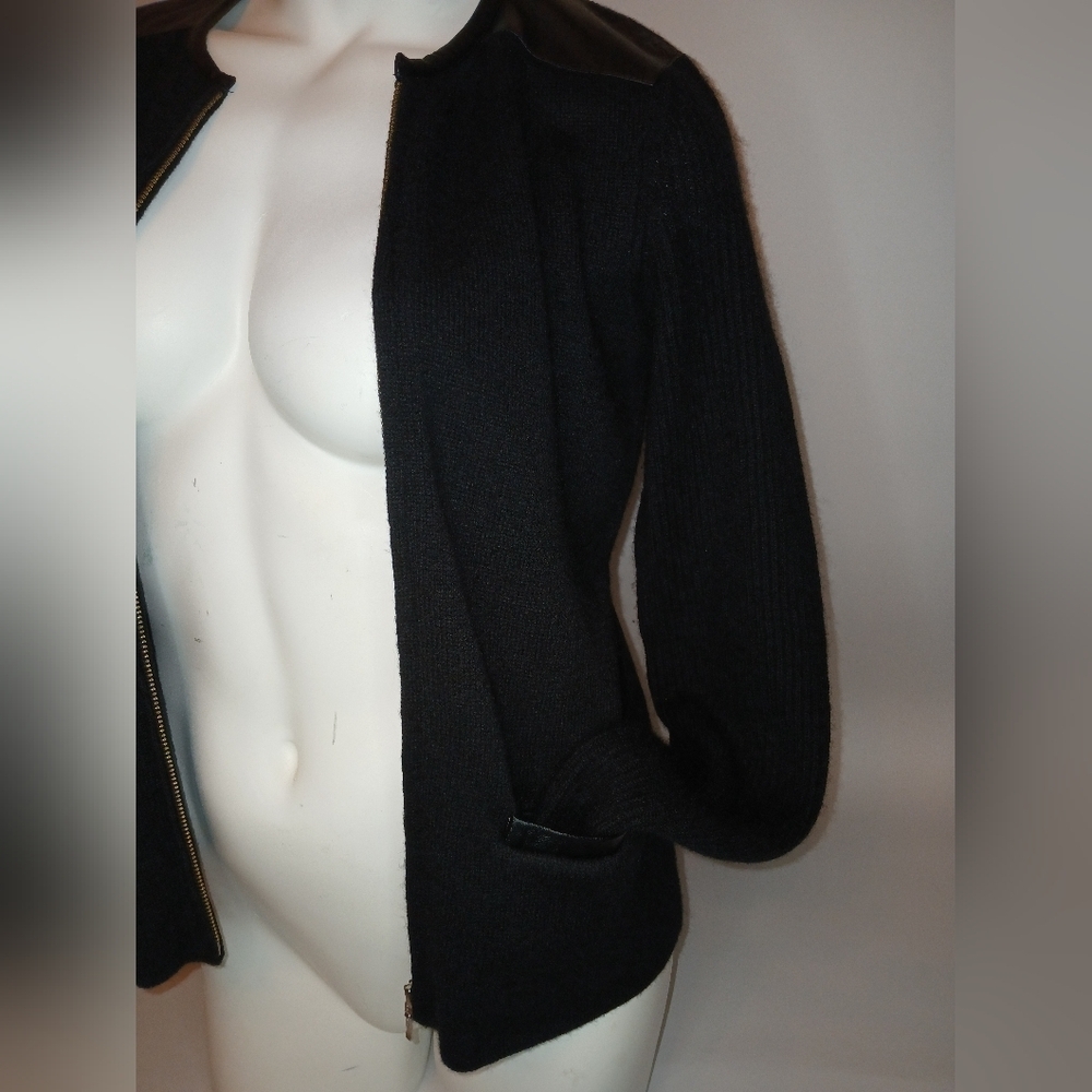 Cashmere Sweater Charter Club Cashmere Sweater Genuine Leather Zip Sweater - Picture 10 of 11